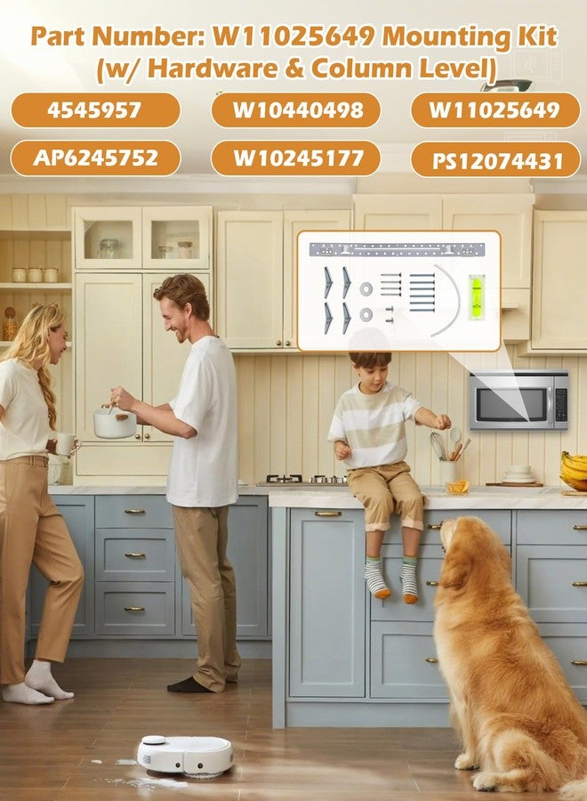 لوحة تثبيت الميكروويف W11025649 AP6245752 مع طقم براغي التثبيت، بديل لميكروويف ويرلبول، كيتشن إيد، أمانا، ومايتاج (طقم التثبيت W11025649 (مع أدوات التثبيت ومستوى العمود)) - Image 5